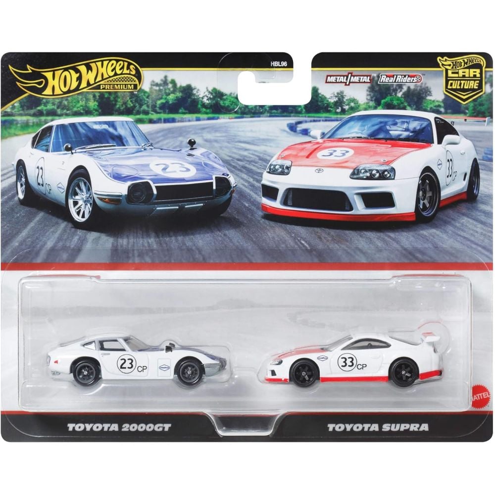 Комплект 2 метални колички, Hot Wheels, Toyota 2000GT и Toyota Supra, JBL03