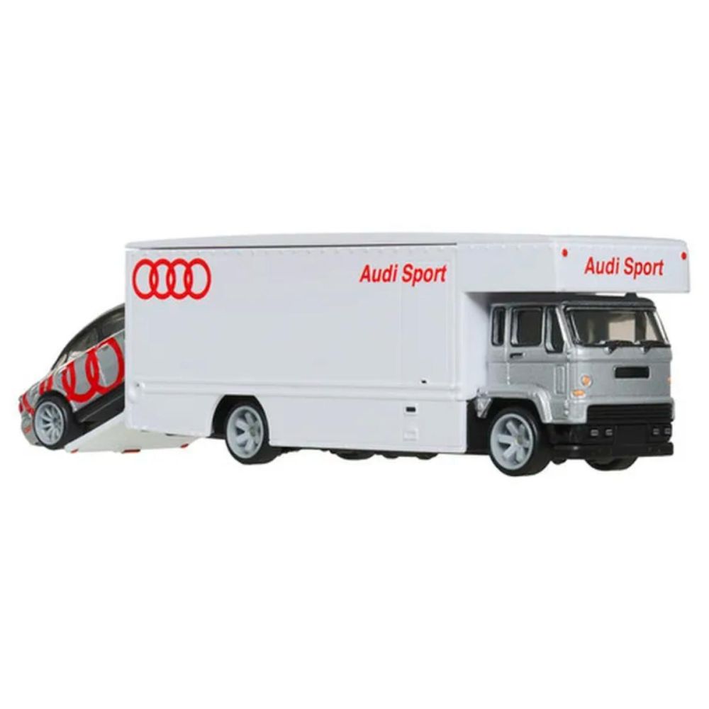 Транспортьор с количка Hot Wheels, Audi S4 Quattro и Fleet Flyer, JBM30