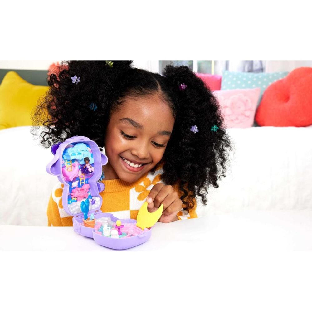 Комплект за игра с кукла и аксесоари в чантичка, Polly Pocket, Cozy Dreamland Lamb, JCB15
