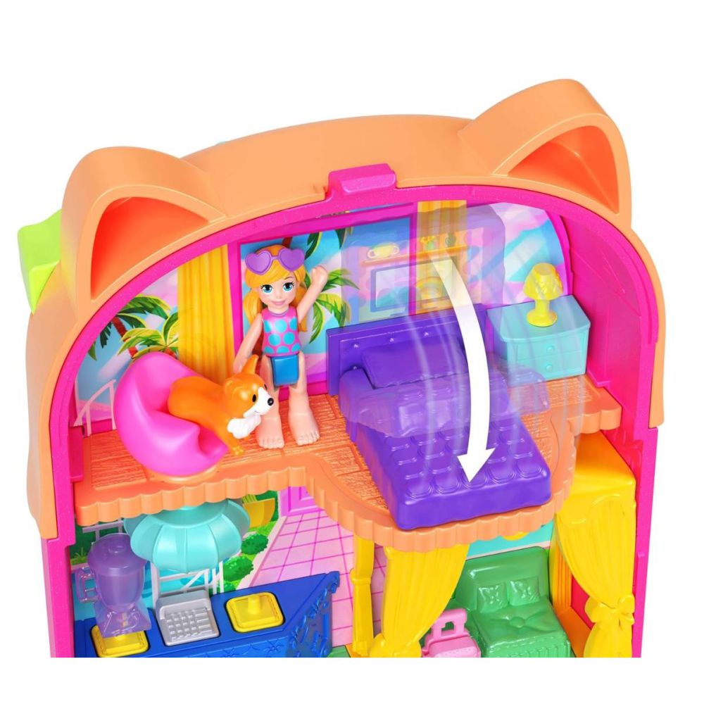 Комплект за игра с кукла и аксесоари в чантичка, Polly Pocket, Kitty Popsicle, JCB17