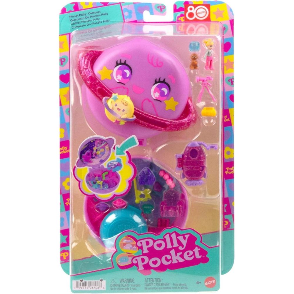 Комплект за игра с кукла и аксесоари в чантичка, Polly Pocket, Planet Polly Space Casket, JCB18