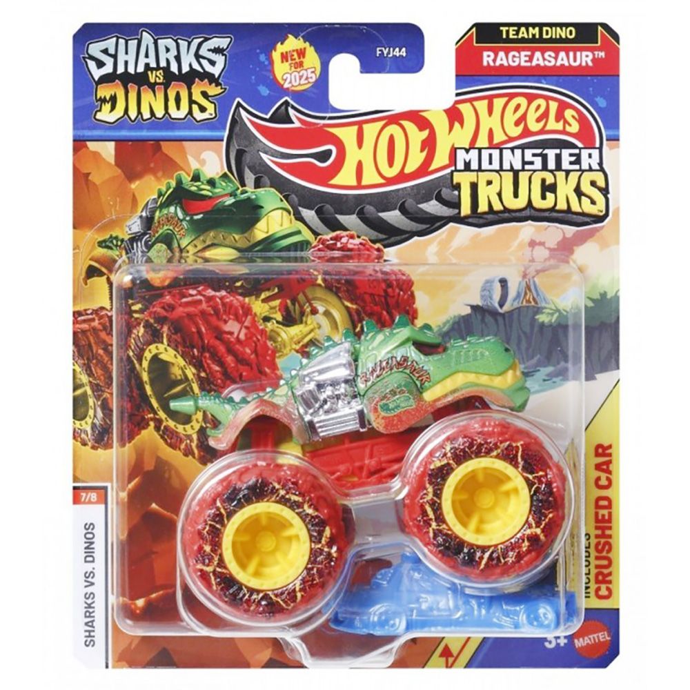 Количка Hot Wheels, Monster Truck, Rageasaur Echipa Dino, JCD98