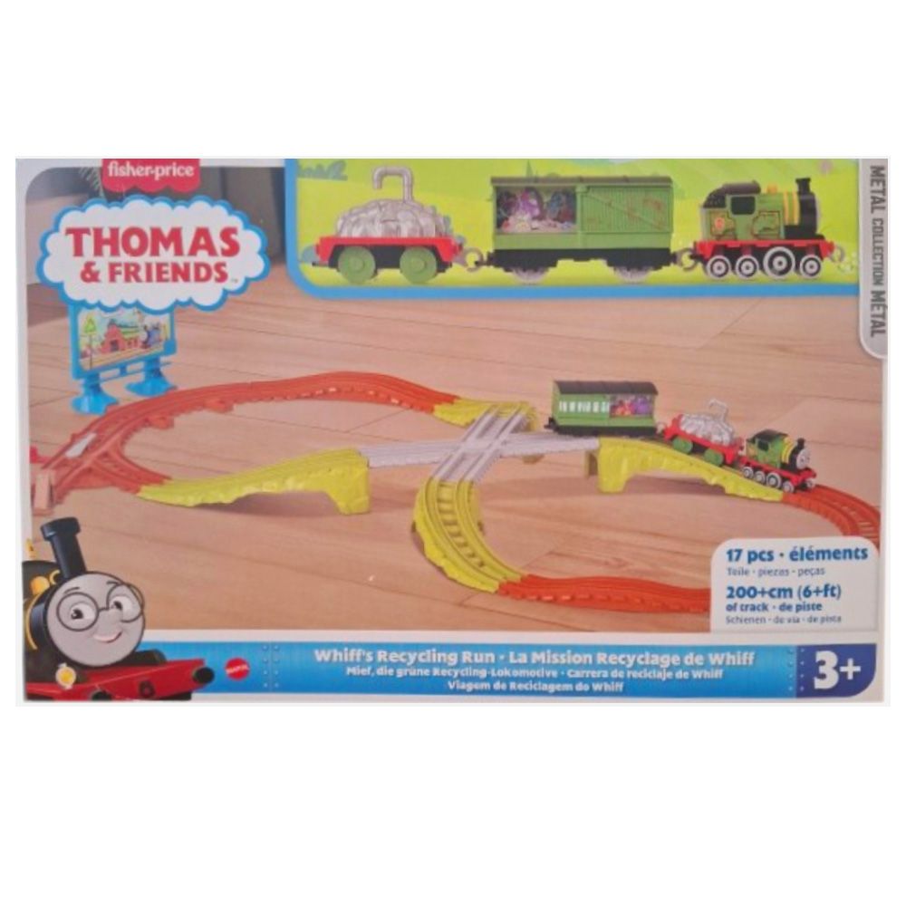 Комплект за игра Thomas and Friends, Влакче с релси, Whiff's Recycling Run, JCY74