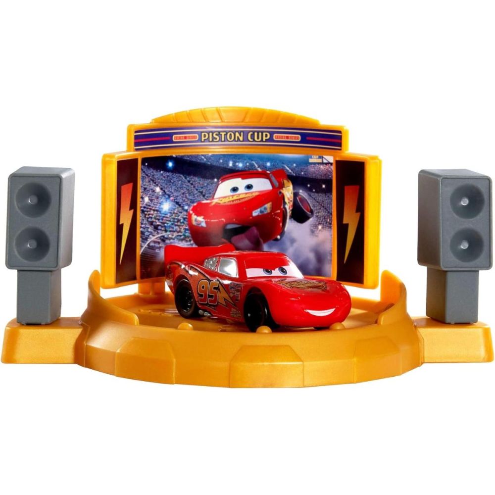 Комплект за игра с количка Disney Cars, Piston Cup Jump and Stunt Runway, JDJ02