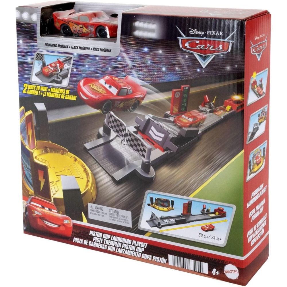 Комплект за игра с количка Disney Cars, Piston Cup Jump and Stunt Runway, JDJ02