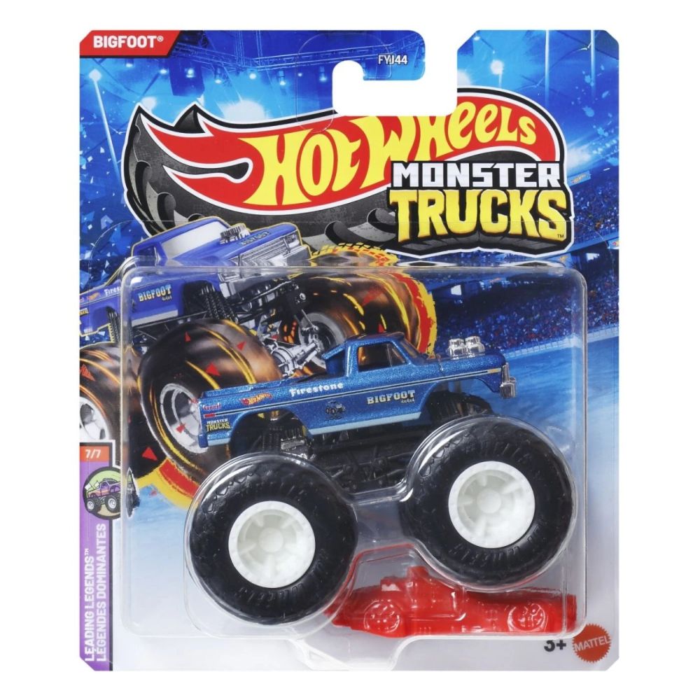 Количка Hot Wheels, Monster Truck, Leading Legend, Crushed Car, BigFoot, JDP91