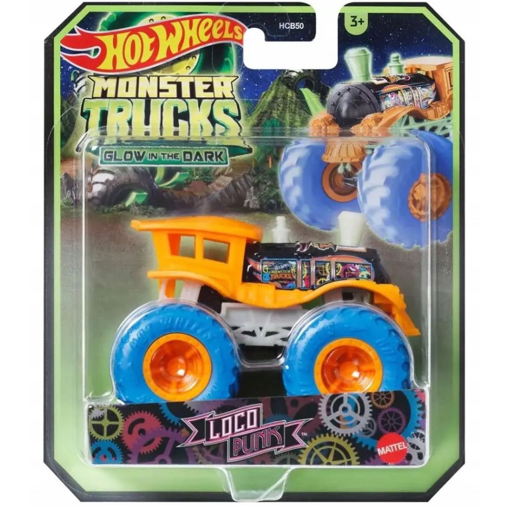 Количка Hot Wheels, Monster Truck, Glow In The Dark, Loco Punk, JFX20