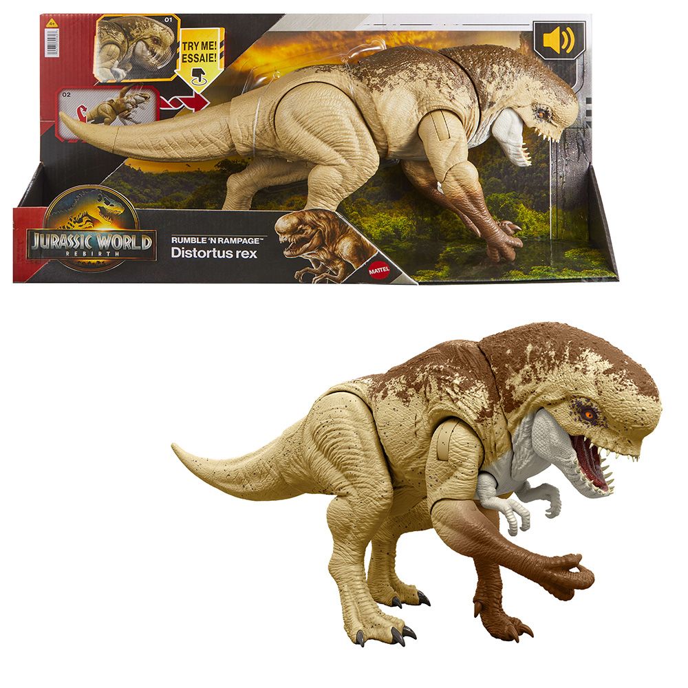 Подвижна фигурка, Jurassic World Rebirth, Rumble N Rampage, Distorsus Rex, JGB58