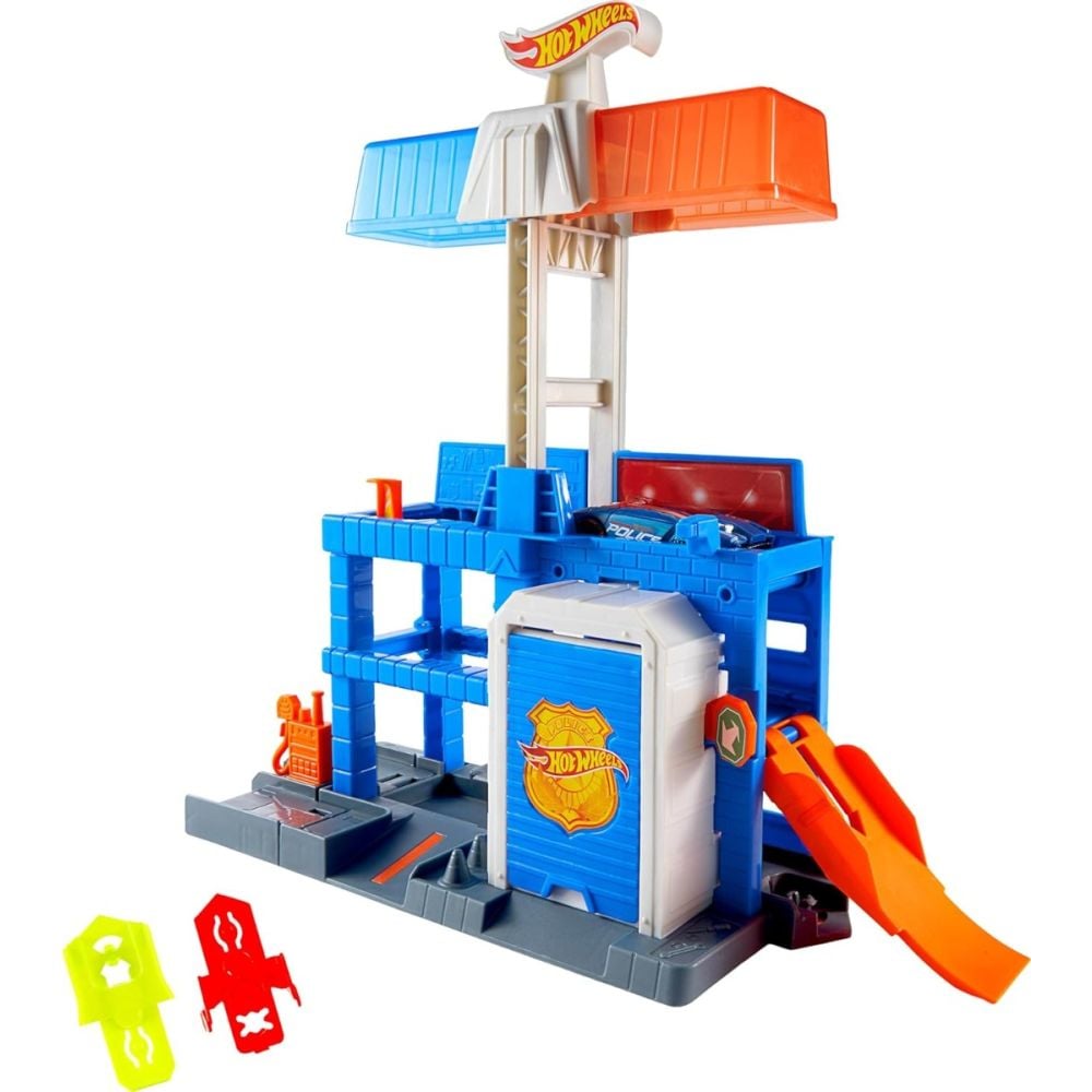 Комплект за игра с количка, Hot Wheels, Downtown, Police Tower, JHL74