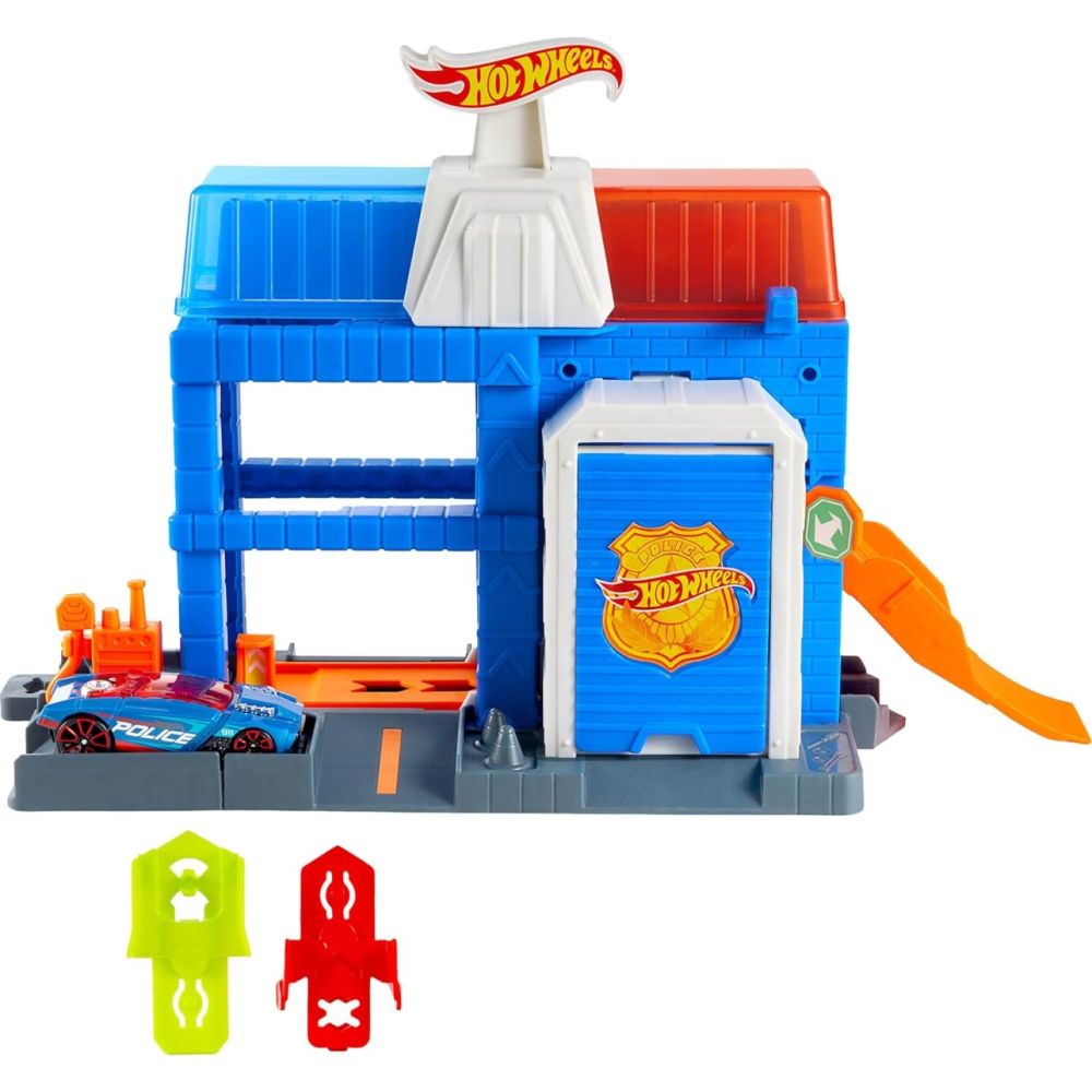 Комплект за игра с количка, Hot Wheels, Downtown, Police Tower, JHL74