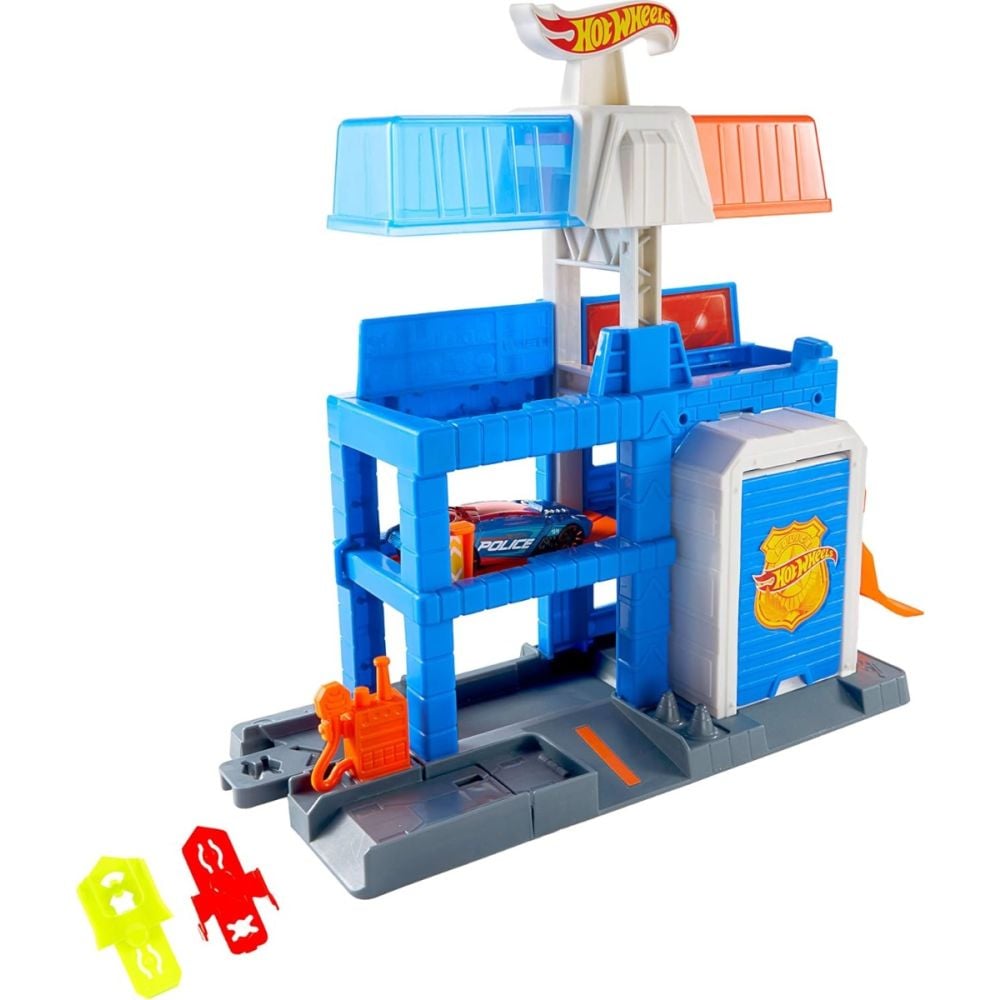 Комплект за игра с количка, Hot Wheels, Downtown, Police Tower, JHL74