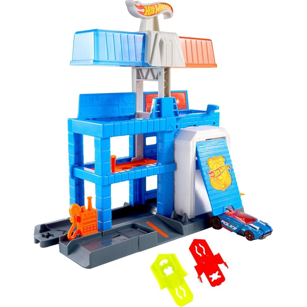 Комплект за игра с количка, Hot Wheels, Downtown, Police Tower, JHL74