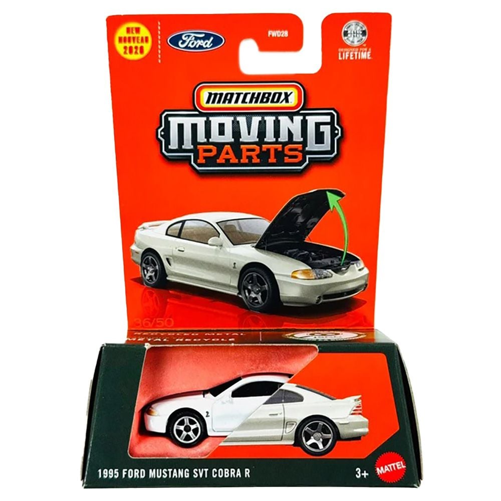 Количка Matchbox, Moving Parts, 1995 Ford Mustang SVT Cobra R, JHV30