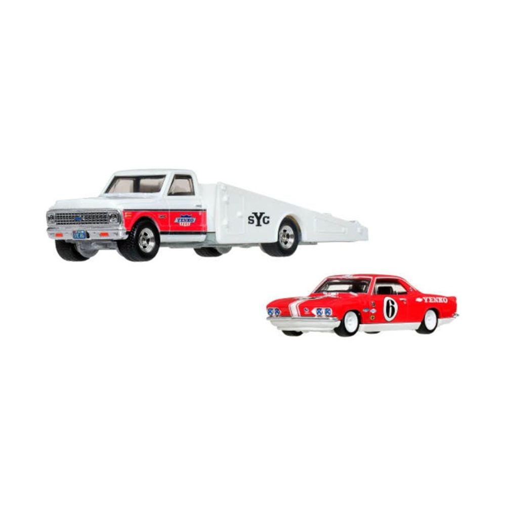 Автовоз с количка Hot Wheels, Car Culture Team Transport, 66 Chevrolet Corvair Yenko Stinger и 72 Chevy Ramp Truck C, JHX91