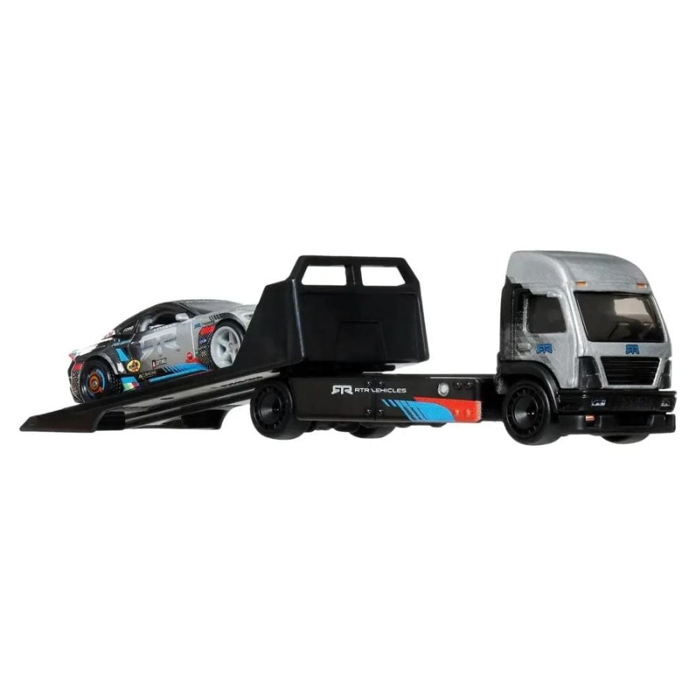 Автовоз с количка Hot Wheels, Car Culture Team Transport, 2024 Ford Mustang RTR Spec 5-FD и Aero Lift, JHX92 