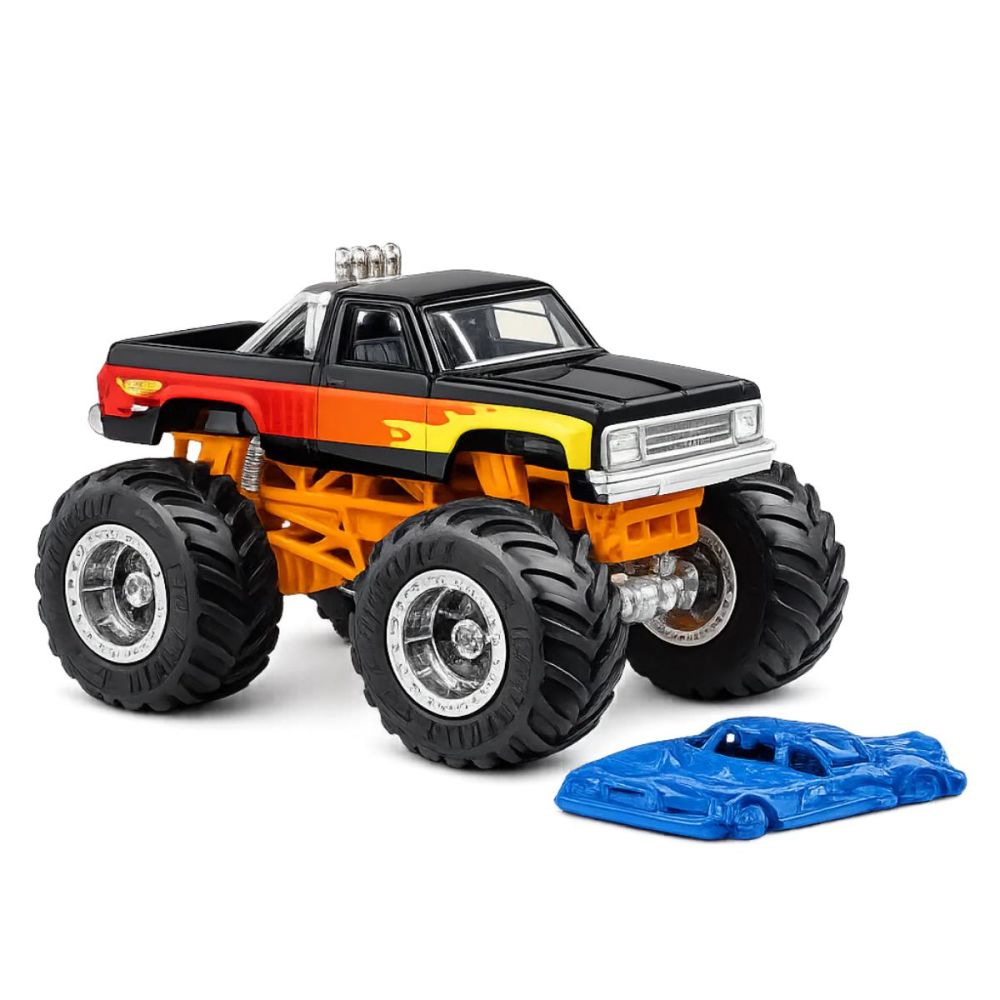 Количка Hot Wheels, Monster Truck, Crushed Car, 1983 Chevy Silverado,  JHY36