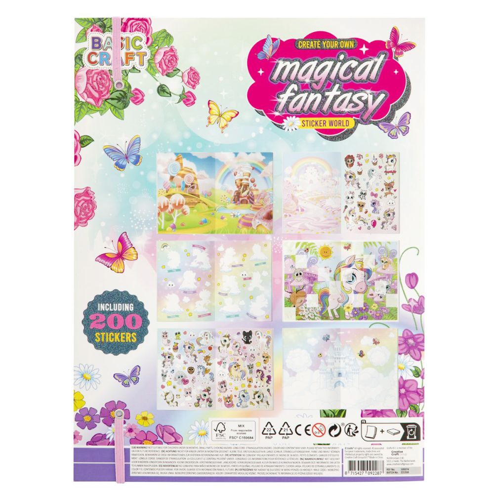 Книжка с 200 стикера Grafix, Magical Fantasy