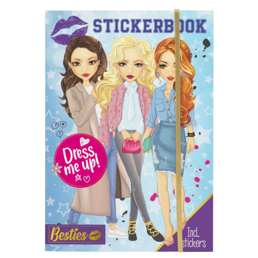 Книжка със стикери Grafix, Bestie, Dress me up, A4