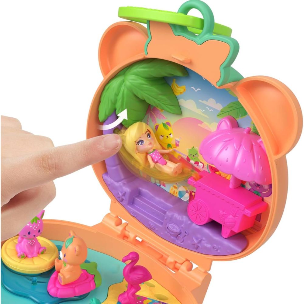 Комплект за игра с кукла Polly Pocket, Plushie Bear Compact, JKC79