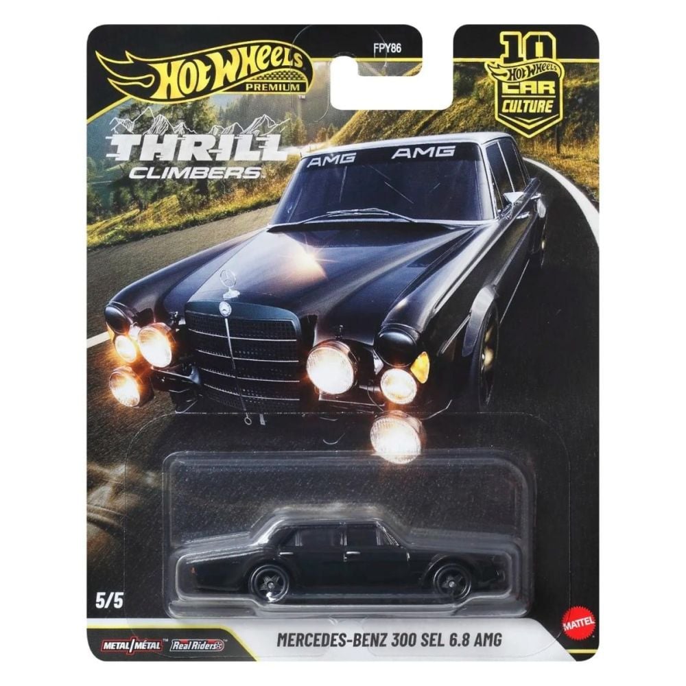 Метална кола, Hot Wheels Premium, Car Culture, Thrill Climbers, Mercedes-Benz 300 SEL 6.8 AMG, JKF20