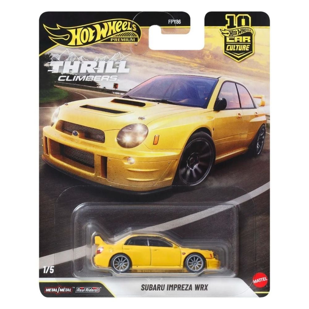 Метална кола, Hot Wheels Premium, Car Culture, Thrill Climbers, Subaru Impreza WRX, JKF21