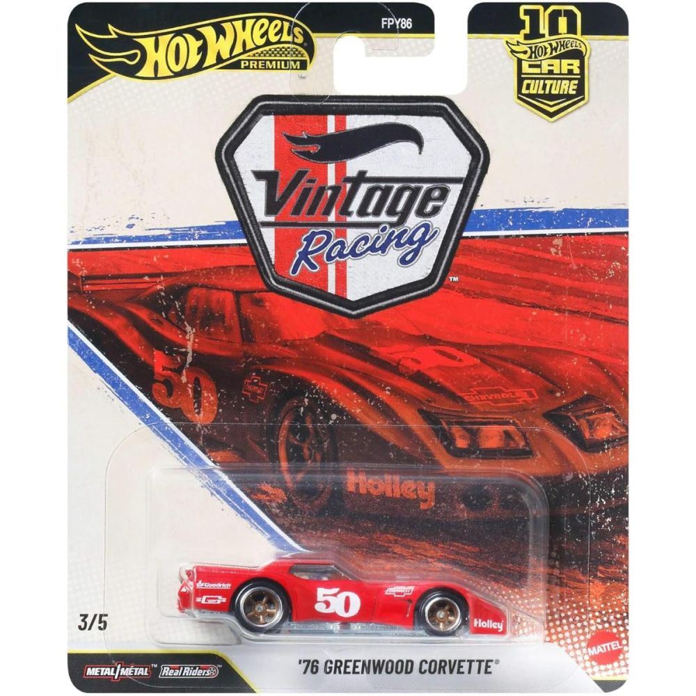 Метална количка, Hot Wheels Premium, Car Culture, 76 Greenwood Corvette, JKF24