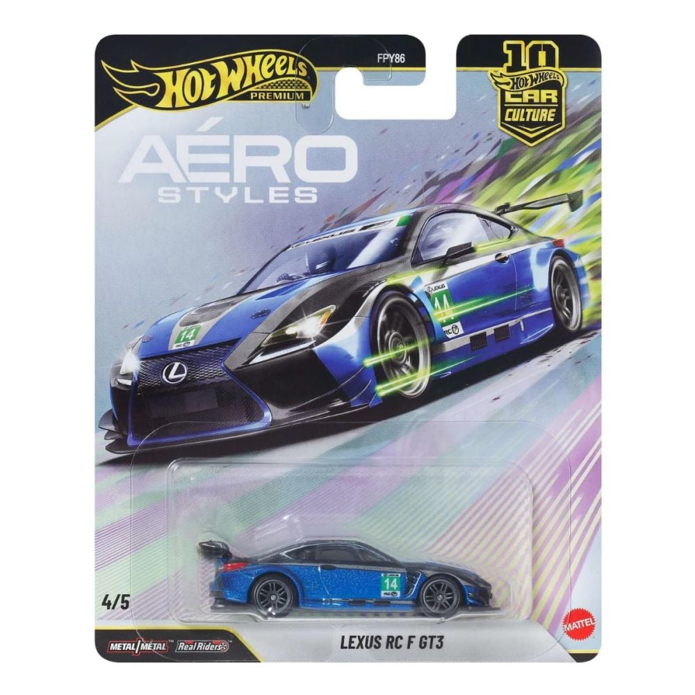 Метална количка, Hot Wheels Premium, Car Culture, Aero Styles, Lexus RC F GT3, JKF35