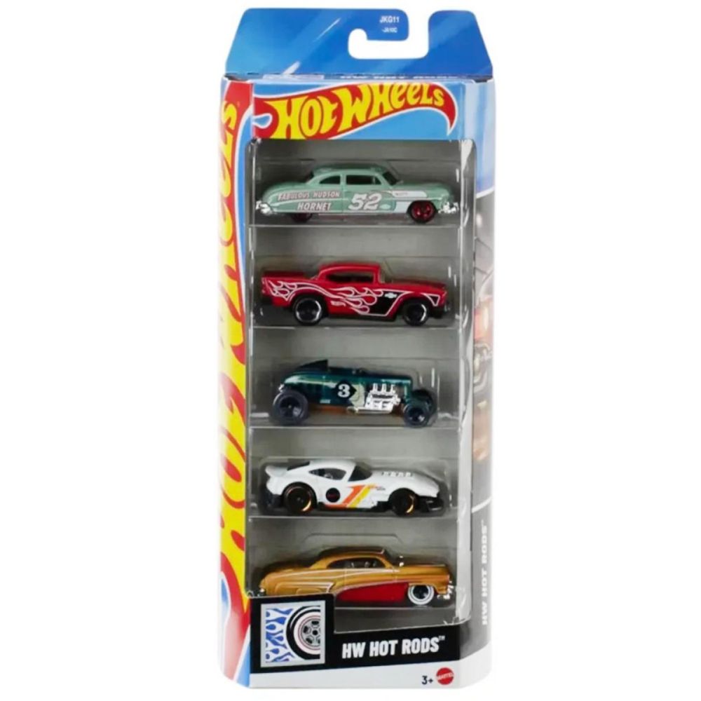 Комплект 5 колички Hot Wheels, HW Hot Rods, JKG11