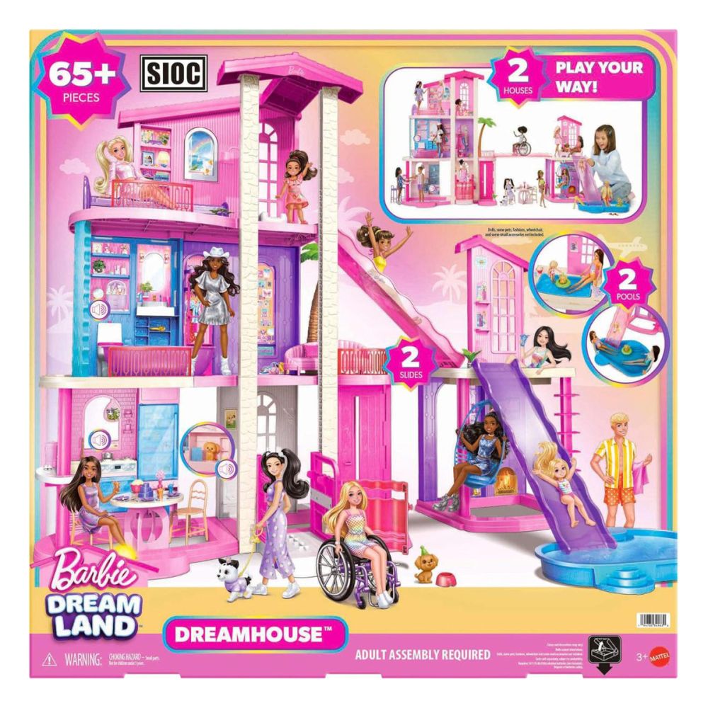 Комплект къща за кукли Barbie Dream Land, Dreamhouse, 65 части, JKG84