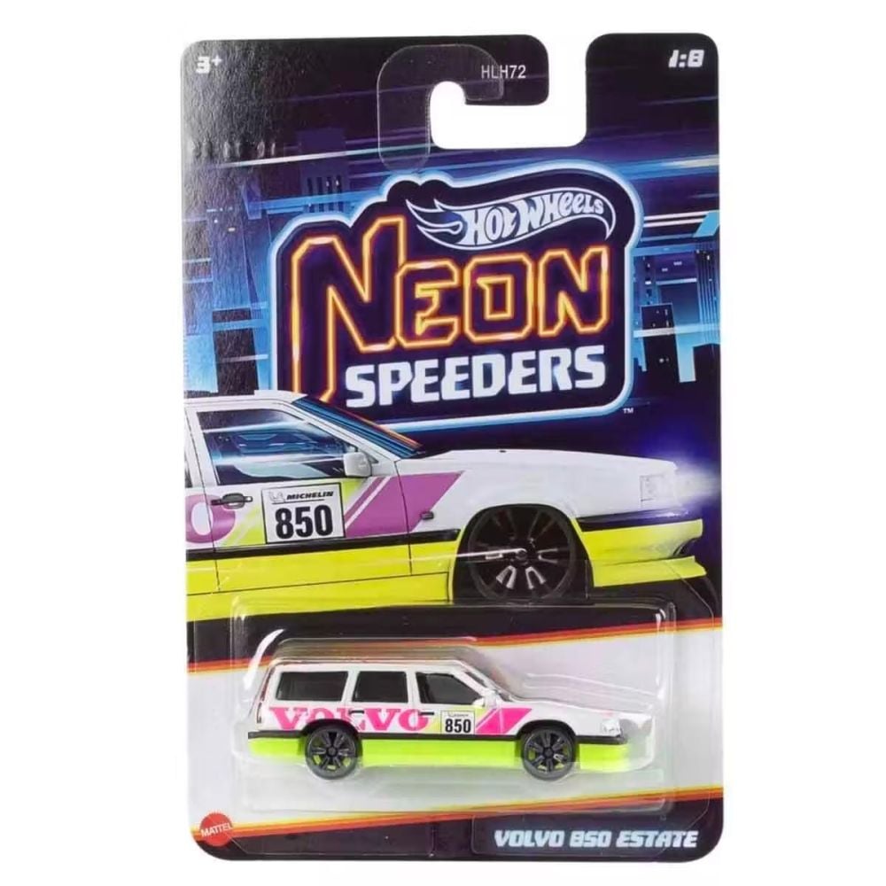 Метална количка, Hot Wheels, Neon Speeders, Volvo 850 Estate, JKX93