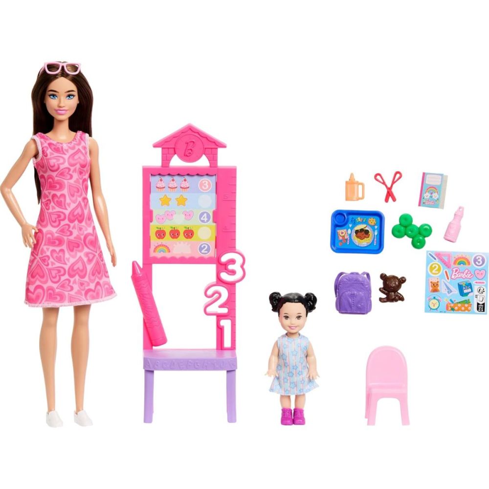 Комплект за игра с кукла, Barbie, Careers Teacher, JMK16