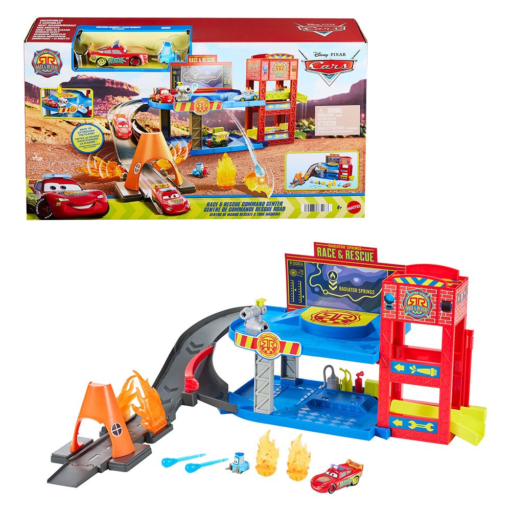 Комплект от 2 колички и гараж, Disney Pixar Cars, Race & Rescue Command Center, JMT59
