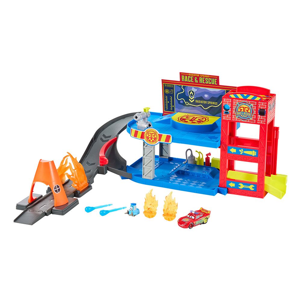 Комплект от 2 колички и гараж, Disney Pixar Cars, Race & Rescue Command Center, JMT59
