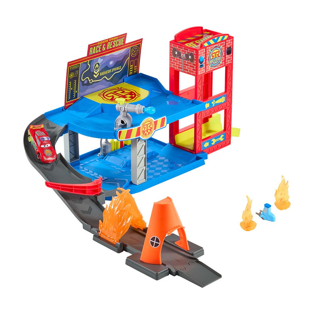 Комплект от 2 колички и гараж, Disney Pixar Cars, Race & Rescue Command Center, JMT59