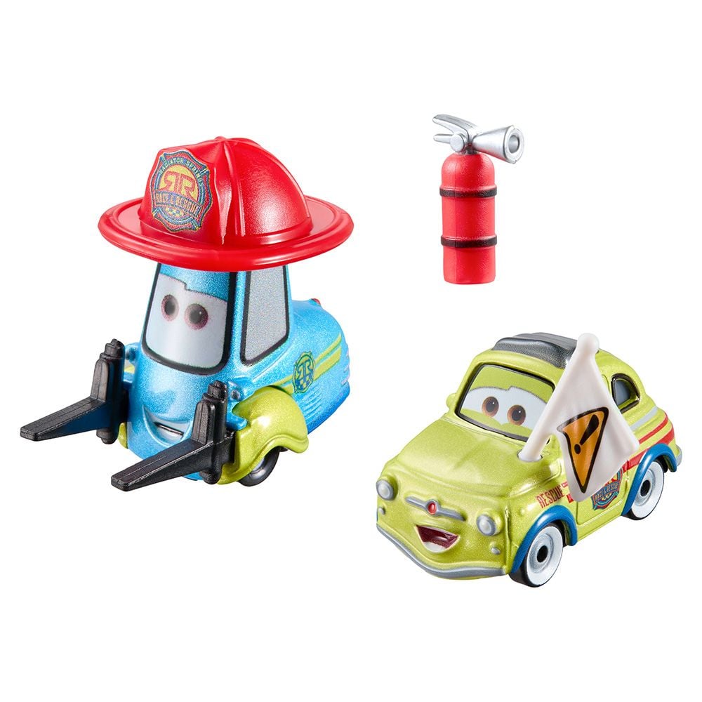 Комплект 2 колички с аксесоар, Disney Cars, Guido si Luigi, 1:55, JMX75