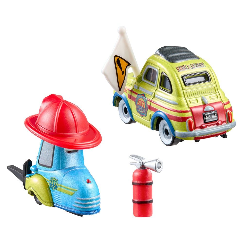 Комплект 2 колички с аксесоар, Disney Cars, Guido si Luigi, 1:55, JMX75