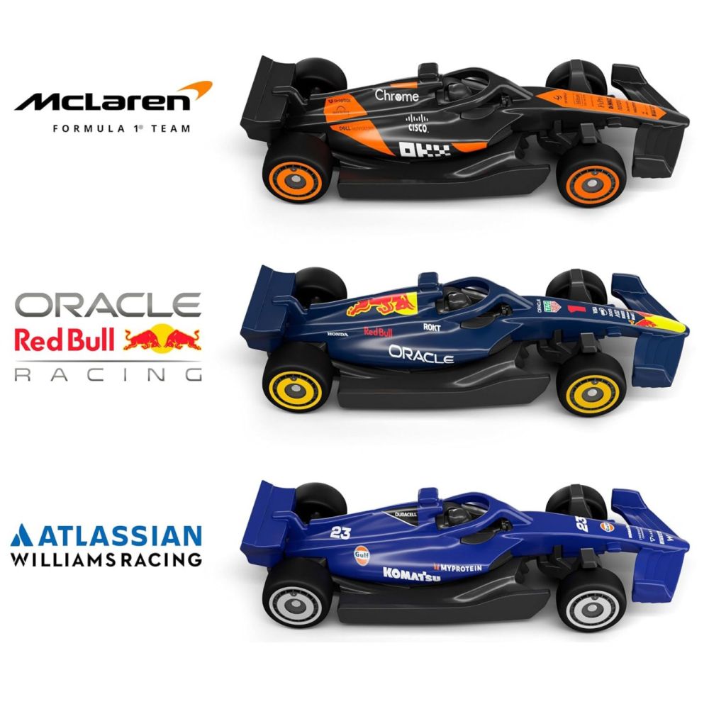 Комплект от 3 колички и състезателна писта, Hot Wheels Racing, Formula 1, Sprint Race Circuit, JNN32
