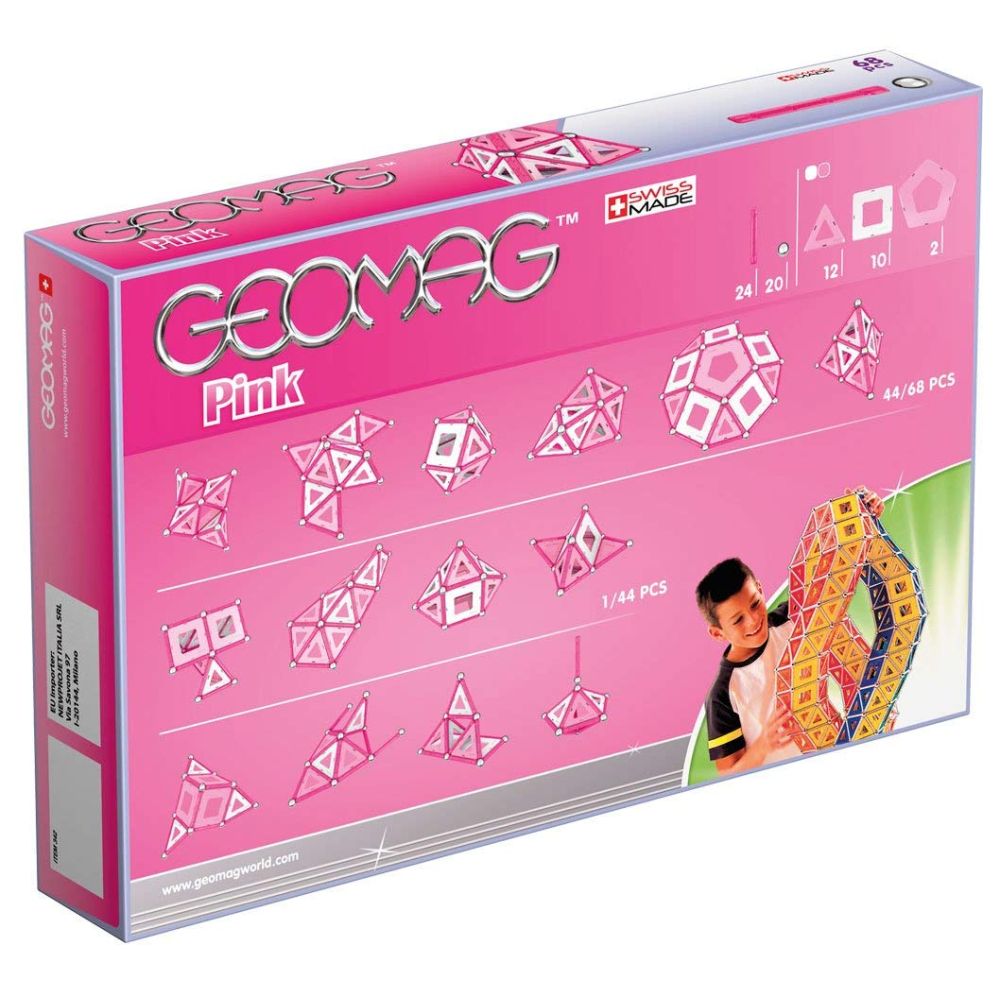 Игра с магнитна конструкция Geomag Pink, 68 части
