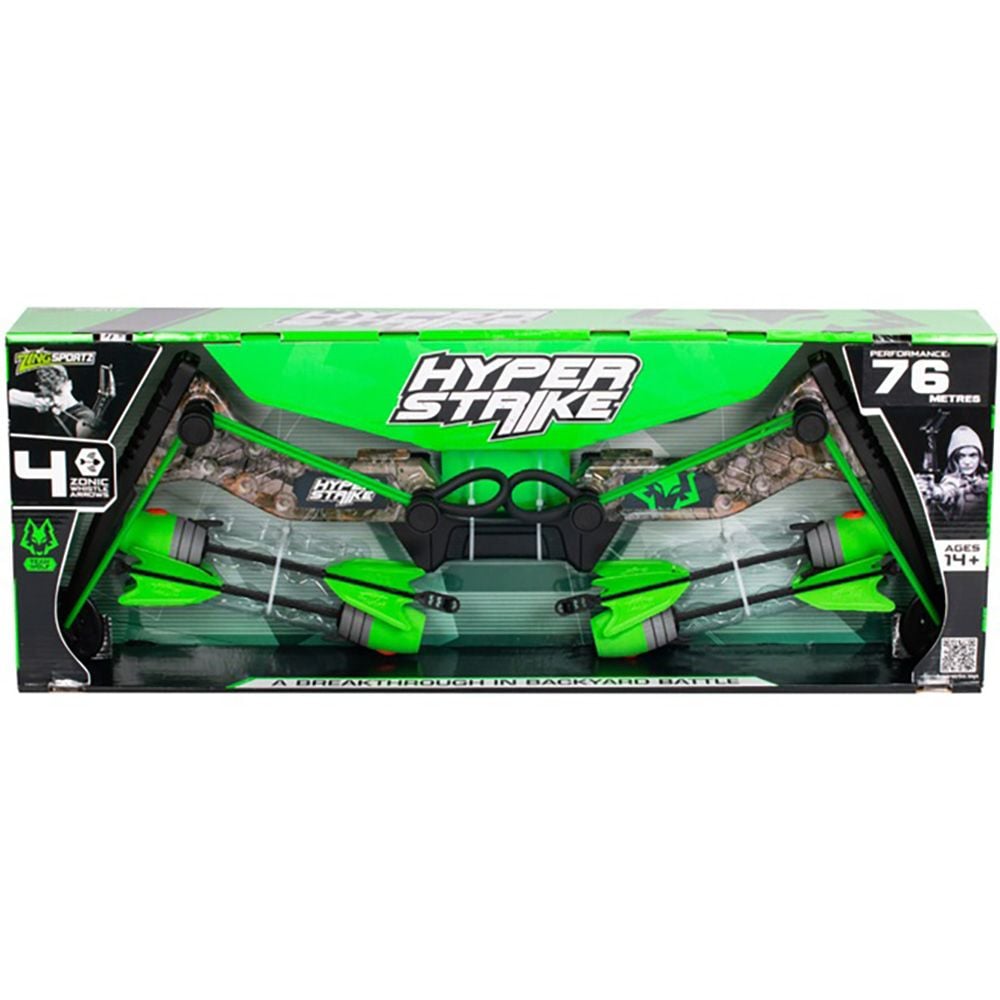 Лък с 4 стрели, Zing, Hyper Strik, Зелен