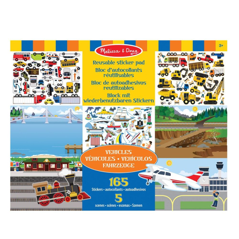 Комплект стикери за многократна употреба, Melissa & Doug, Превозни Средства