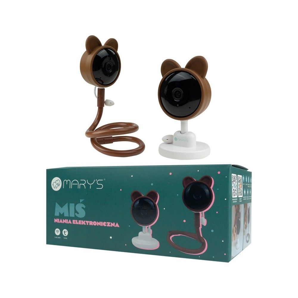 Бебешка видеокамера, Marys, Brown Bear, Tuya Wifi, Кафява