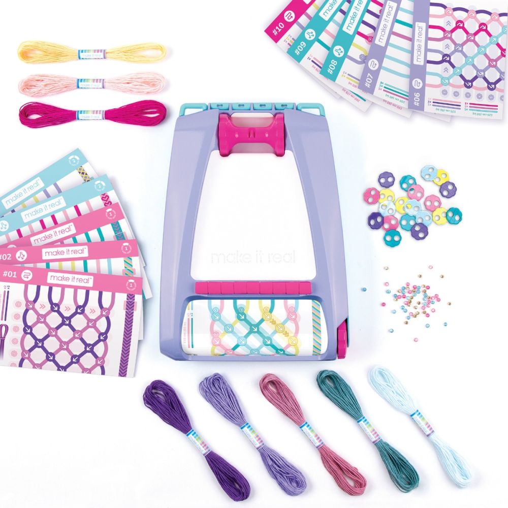 Комплект за създаване на 20 гривни, Make It Real, Friendship Bracelet Maker, 100 броя