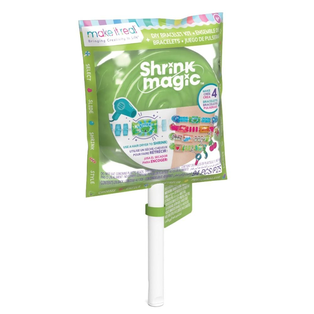 Комплект за създаване на 4 гривни, Make It Real, Shrink Magic Lollipop