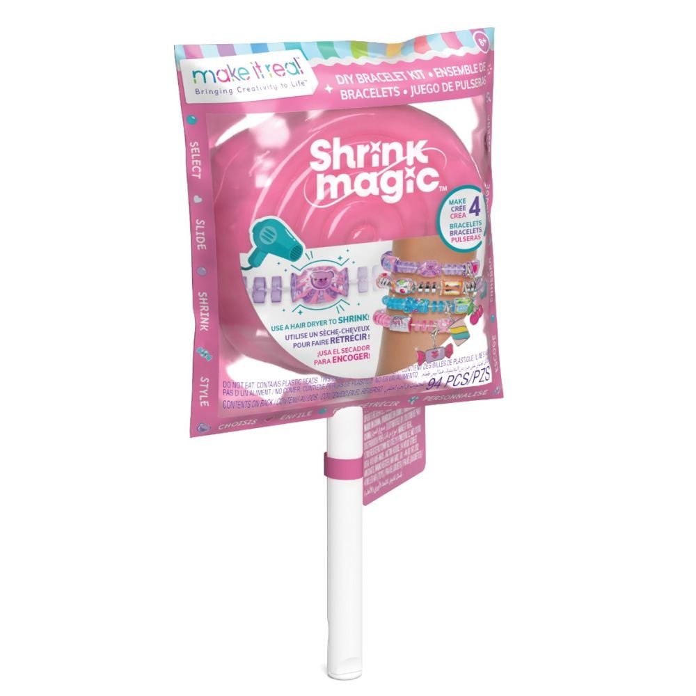 Комплект за създаване на 4 гривни, Make It Real, Shrink Magic Lollipop