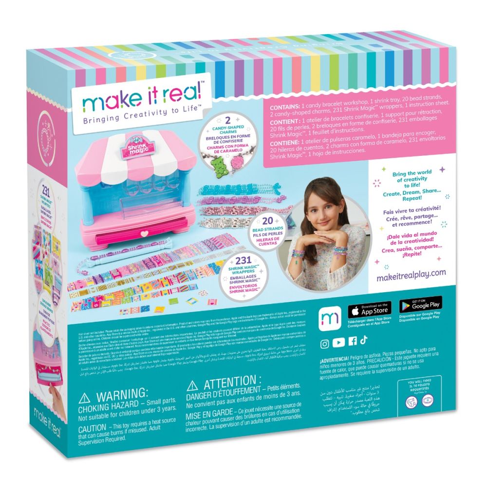 Комплект за създаване на 20 гривни, Make It Real, Candy Shop Bracelet, 256 части