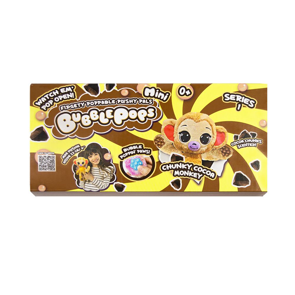 Ароматизирана мини плюшена играчка, Bubble Pops, S1, Chunky Cocoa Monkey, 23 см