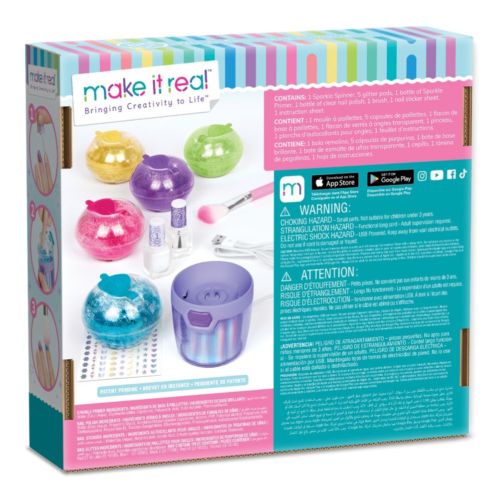 Комплект за маникюр с блясък, Make It Real, Party Nails, 11 части