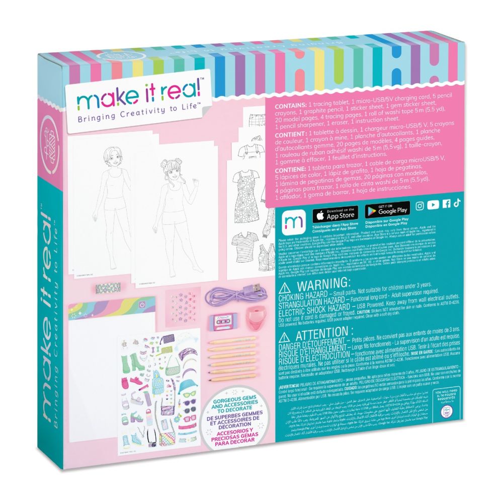 Дъска с LED светлина и шаблони, Make It Real, 38 части