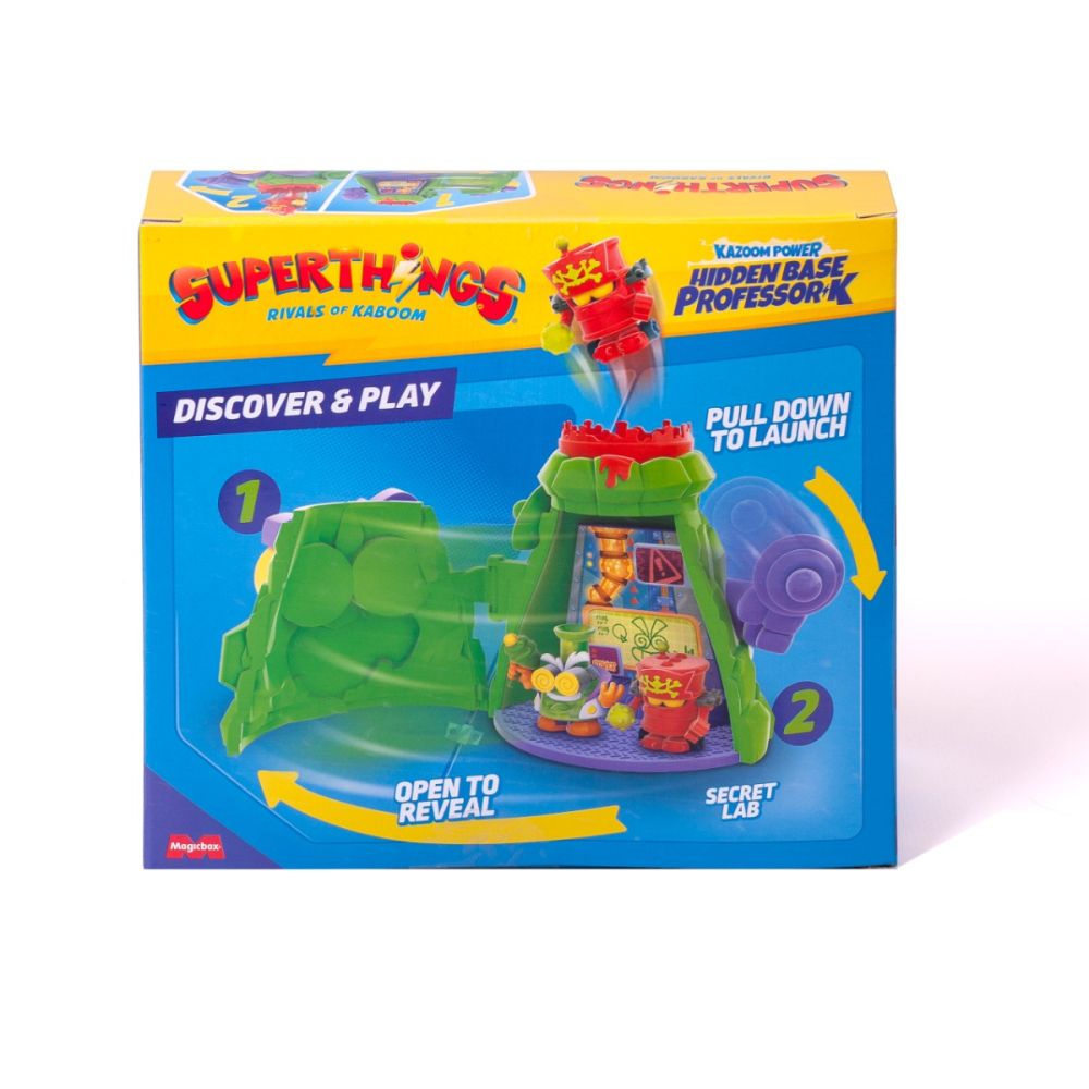 Комплект за игра с фигурки Superthings, Kazoom Power, Скритата база на Професор К