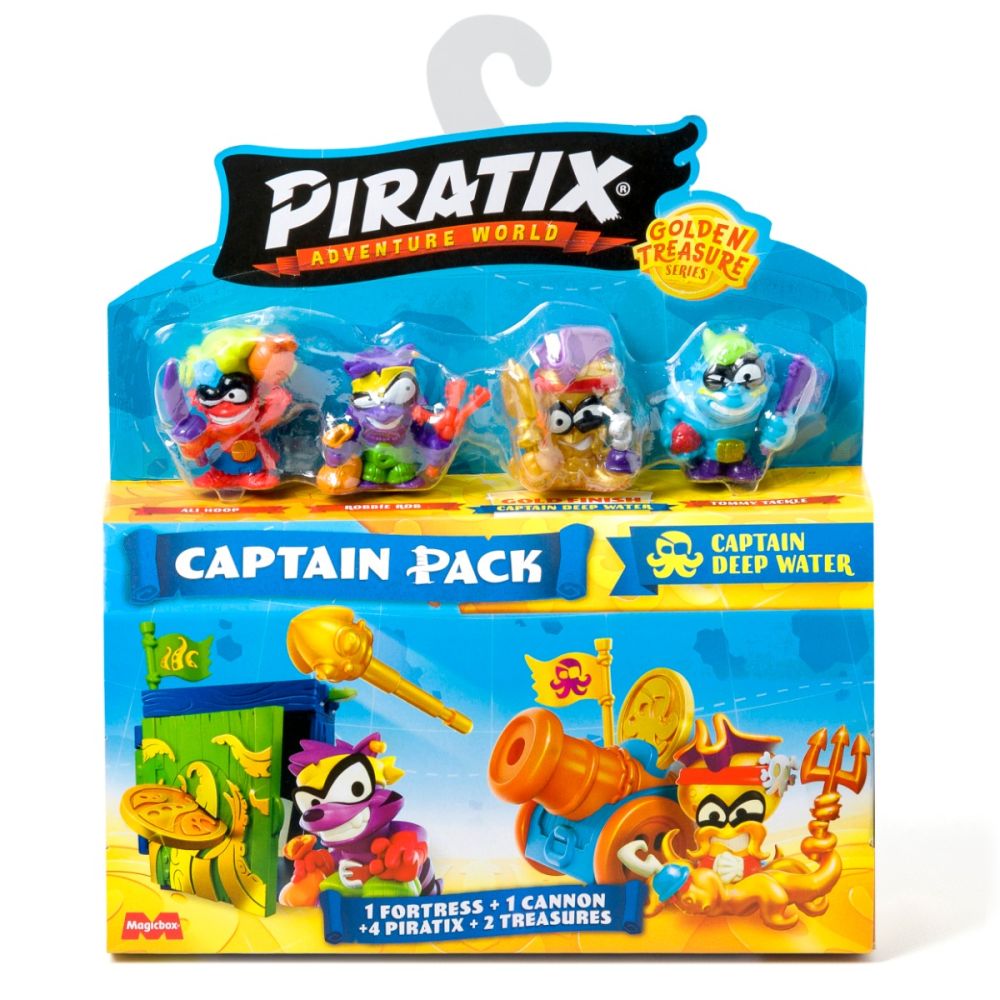 Комплект 4 фигурки, Piratix, Golden Treasure, Captain Deep Water